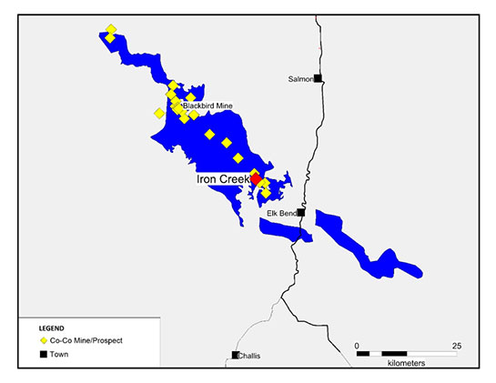 Figure 1. Location of Iron Creek Project and Idaho Cobalt Belt